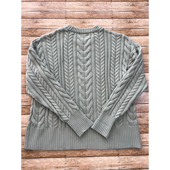 Philosophy Cable Knit Fisherman Preppy Cozy Soft Boho Crewneck Sweater M - Picture 2 of 9